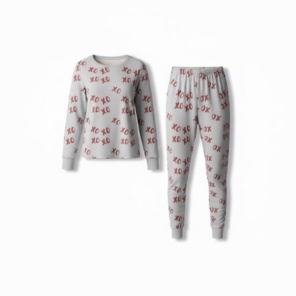 Pajamas Set Valentine's Day XO Hugs Kisses - Picture 5 of 5